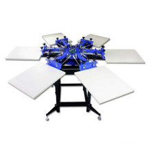 TM-R6 6-Color Manual Rotary T Shirt Textile Screen Printing Machine
